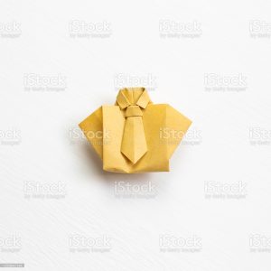 A yellow origami shirt